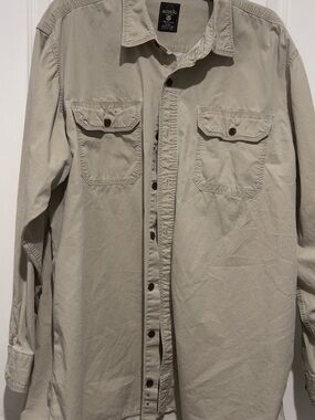 RedHead Men's Light Beige Button-Front Utility Shirt Jacket, XL